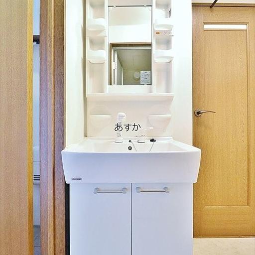 洗面台 もちろん収納のあるシャワー付洗面台