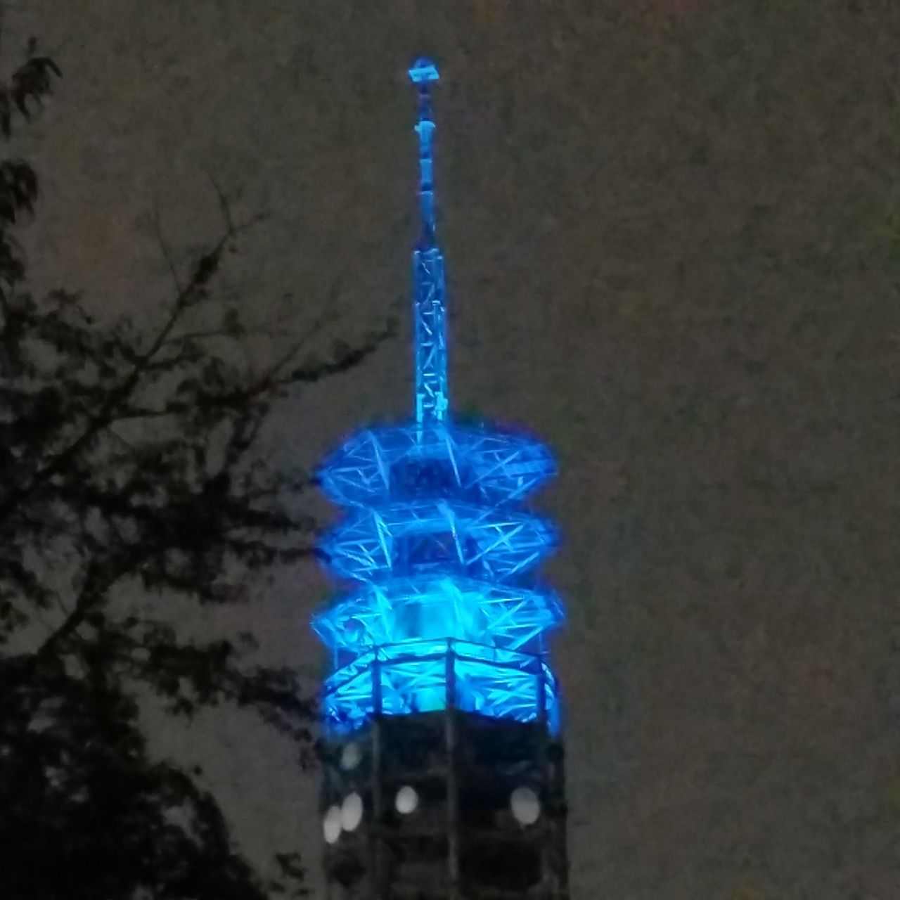 世界糖尿病デー　スカイタワー西東京のブルーライトアップ