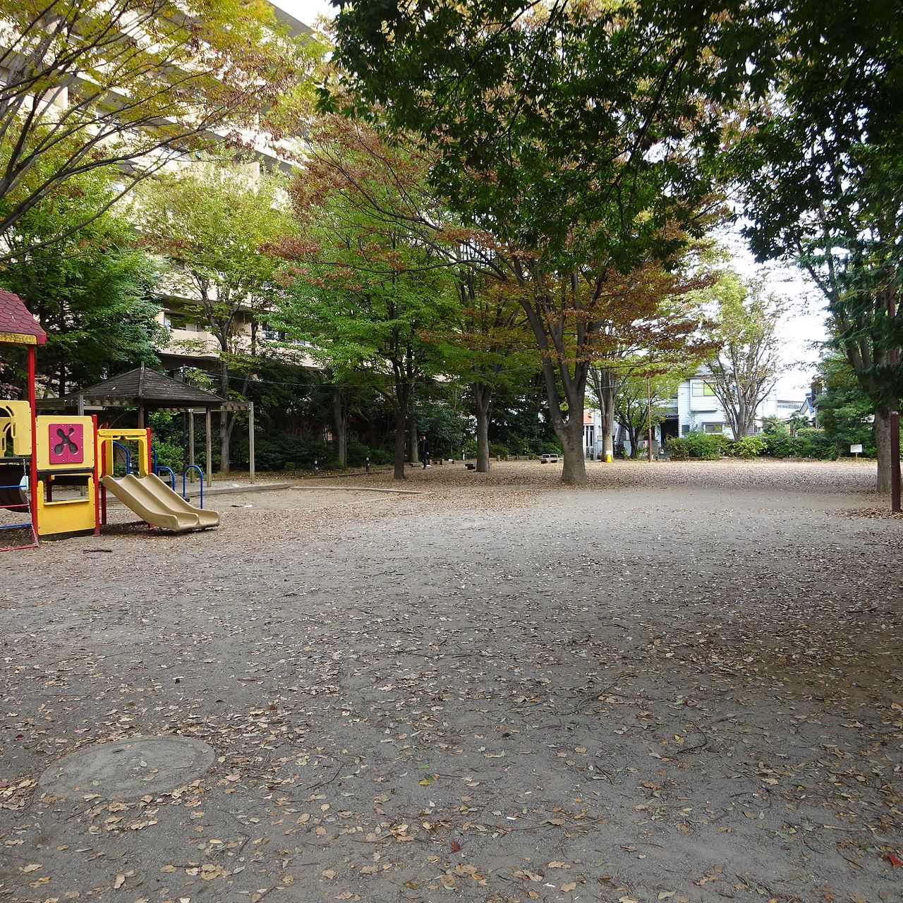駅からすぐなのに緑あふれる広い公園。東久留米